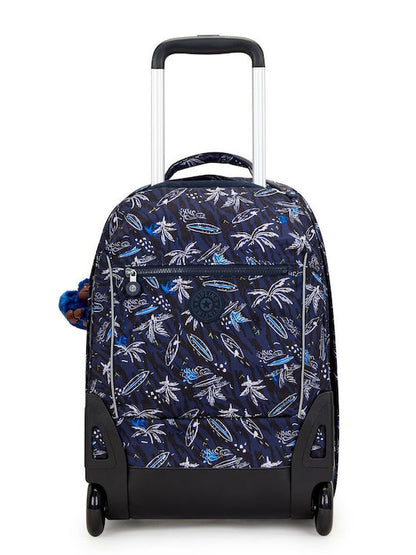 Kipling SARI Kids' Wheeled Backpack with Laptop Compartment, Surf Sea Print, Large