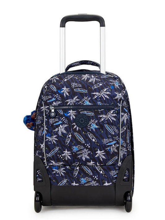 Kipling SARI Kids' Wheeled Backpack with Laptop Compartment, Surf Sea Print, Large