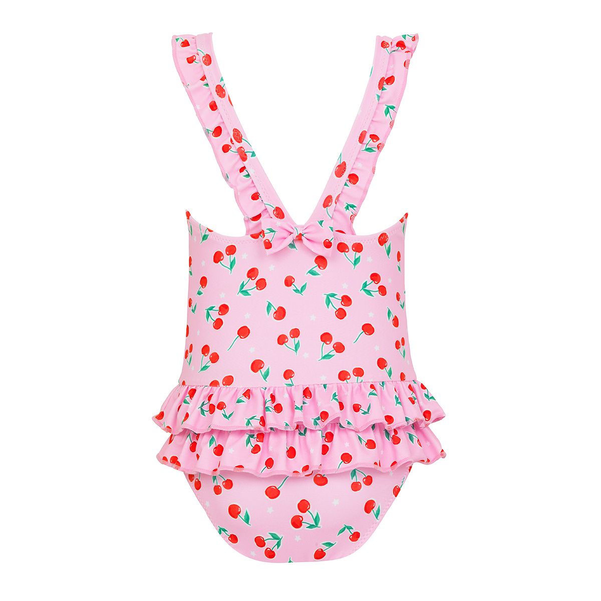 Sunuva - Girls Pink Cherries Frill Swimsuit