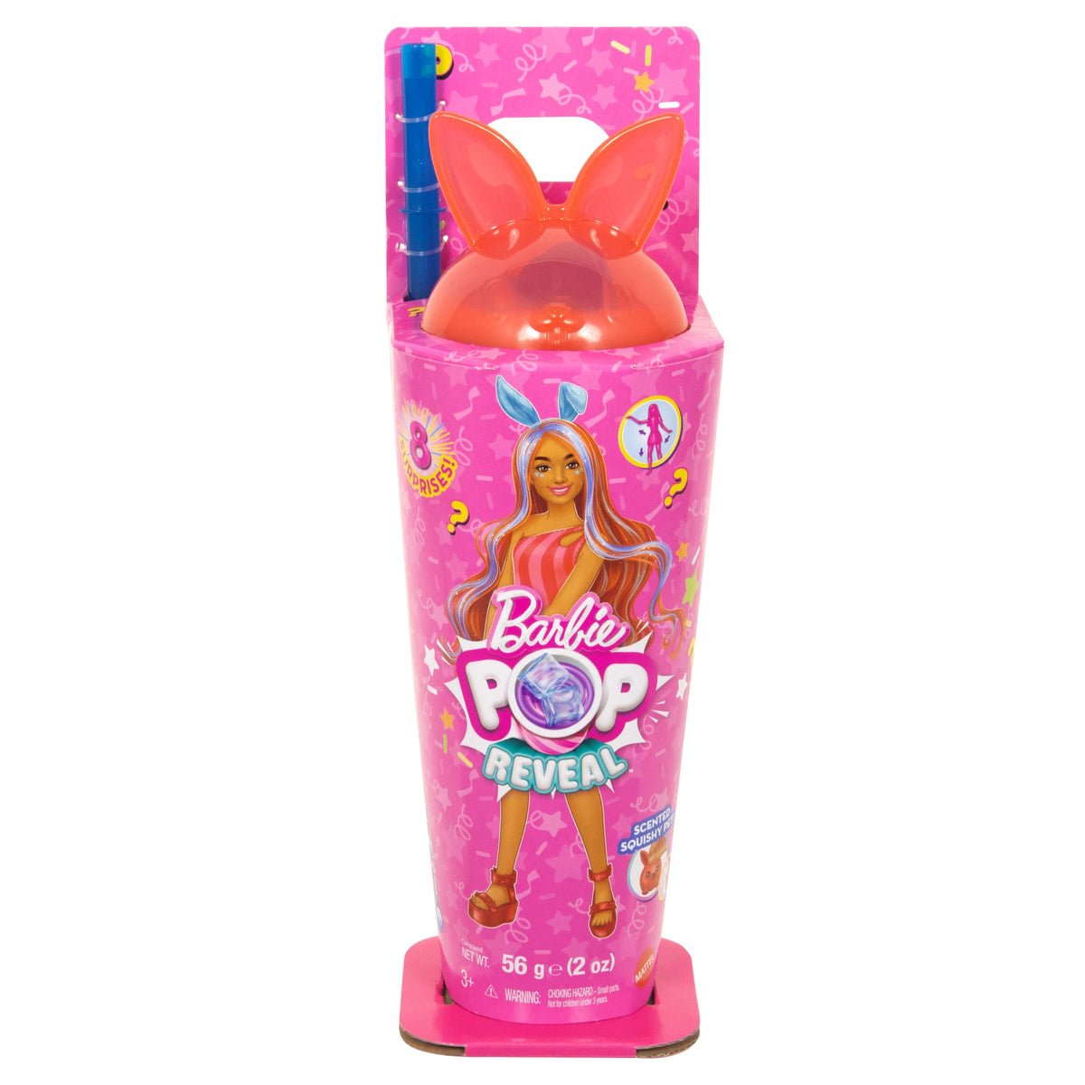 Barbie Pop Reveal Shakes Bright Bunny doll in shake cup packaging