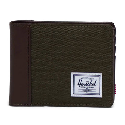 Herschel Hank Wallet in Ivy Green/Chicory Coffee - detail view