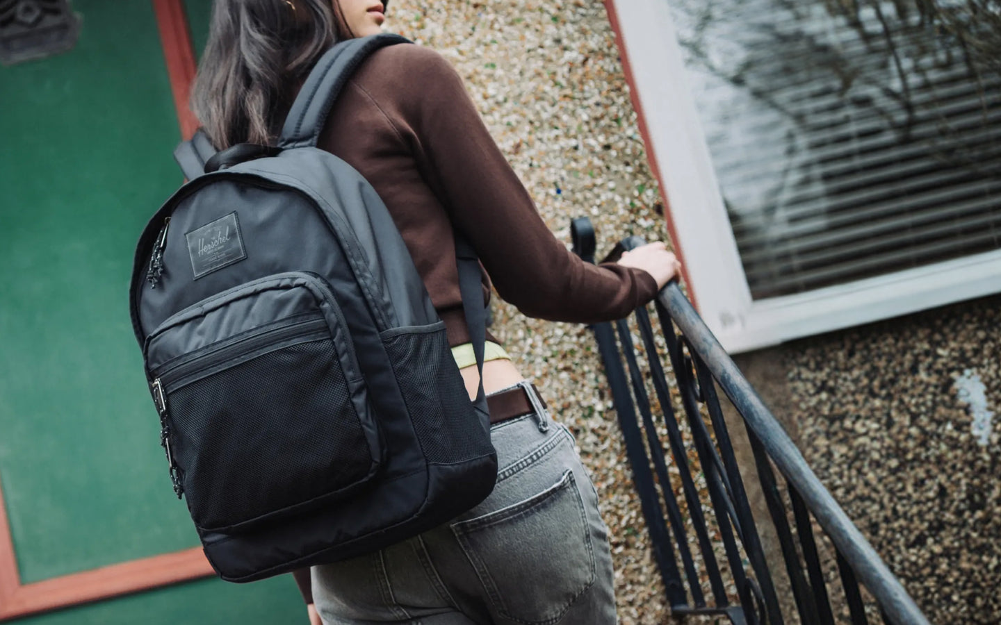 Herschel Kaine Backpack in Black, 28L, hero lifestyle image