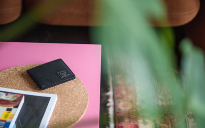 Herschel Roy Wallet in Black Tonal - lifestyle shot