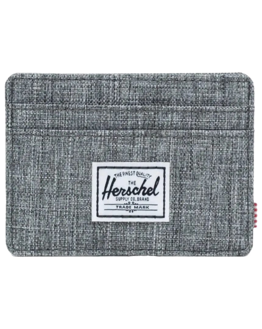 Herschel Charlie Cardholder in Raven Crosshatch - front view