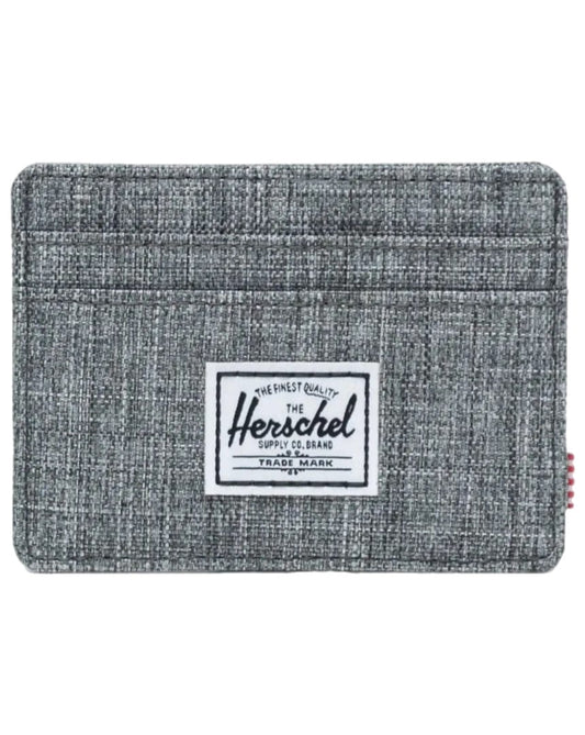 Herschel Charlie Cardholder in Raven Crosshatch - front view