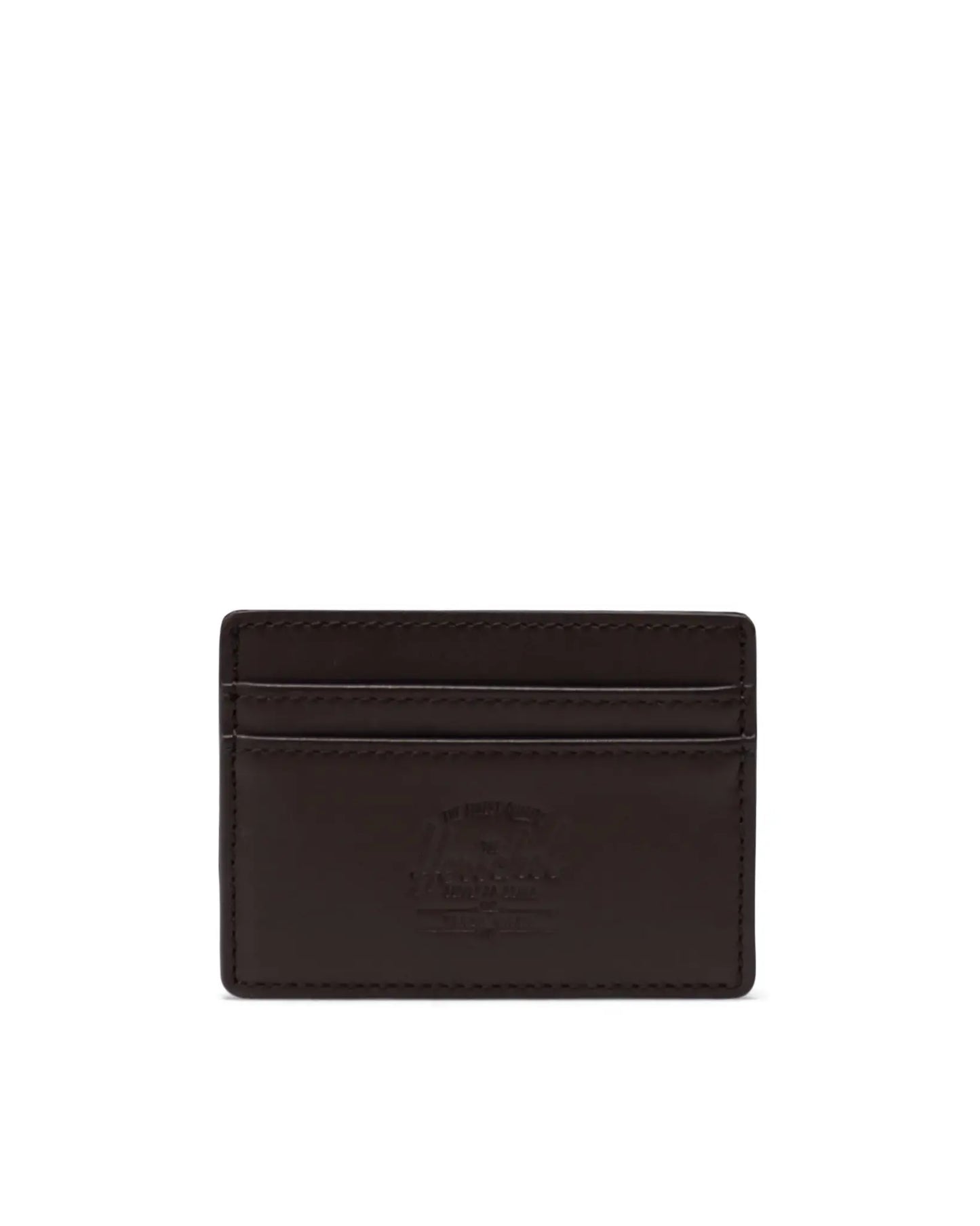 Herschel Charlie Cardholder Wallet in Brown leather, angle view