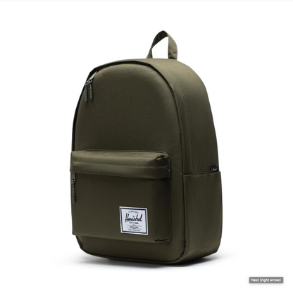 Herschel Classic XL Backpack in Ivy Green, 30L, detail view