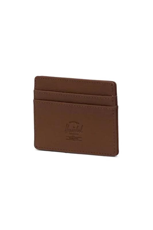 Herschel Charlie Cardholder Vegan Leather Saddle Brown - side view — BambiniJO Jordan