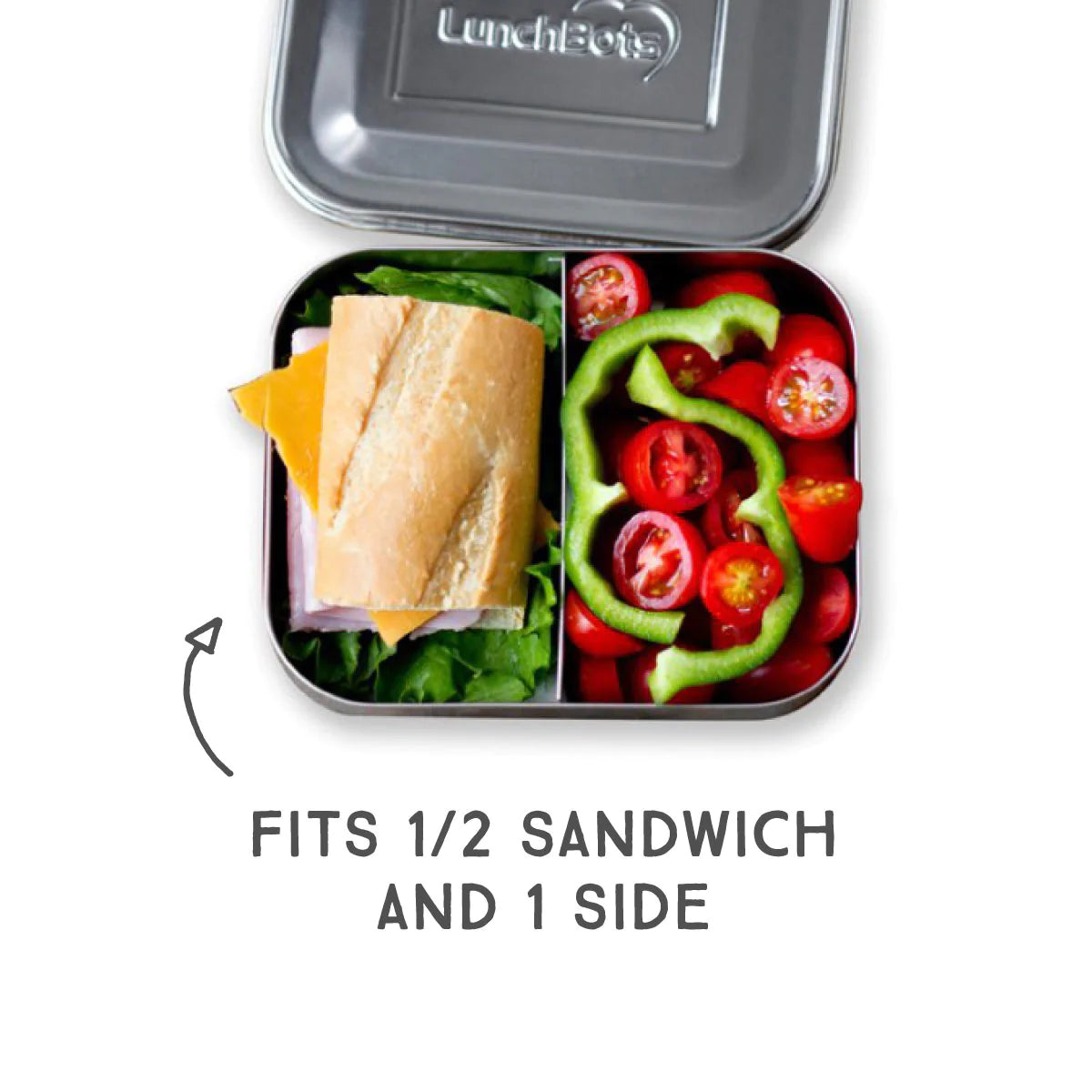 LunchBots - Medium Duo Bento Box | 2 Compartments | Blue LunchBots - Medium Duo Bento Box | 2 Compartments | Blue