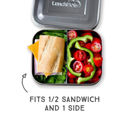LunchBots - Medium Duo Bento Box | 2 Compartments | Blue