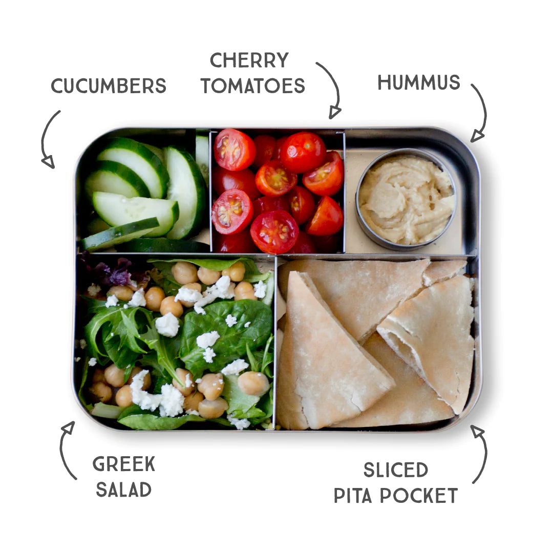 LunchBots - Large Cinco Bento Box | 5 Compartments | Pink