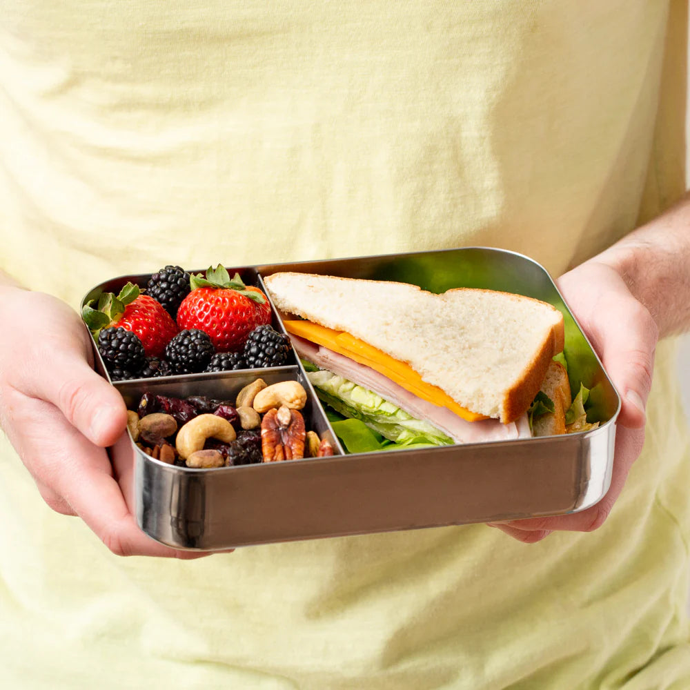 LunchBots - Large Trio Bento Box | 3 Compartments | Blue LunchBots - Large Trio Bento Box | 3 Compartments | Blue