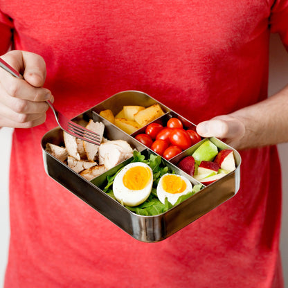 LunchBots - Large Cinco Bento Box | 5 Compartments | Aqua