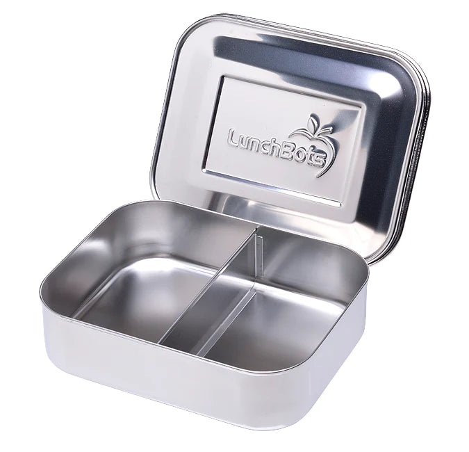 LunchBots - Medium Duo Bento Box | 2 Compartments | Green LunchBots - Medium Duo Bento Box | 2 Compartments | Green