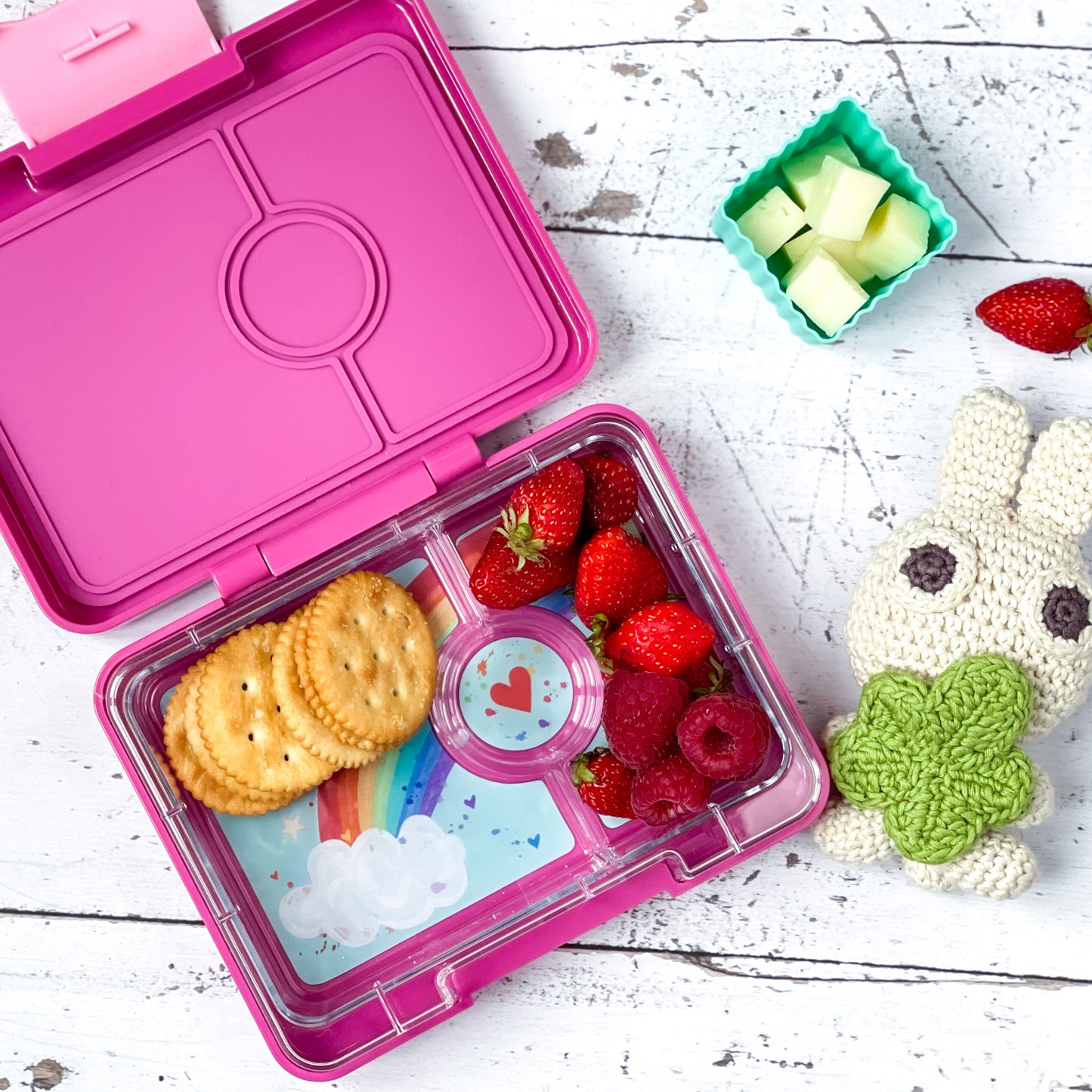 Yumbox - Snack Box | 3 Compartments | Rainbow | Fifi Pink