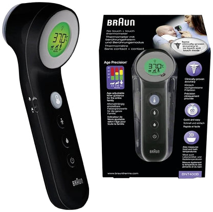 Braun - No touch + touch schwarz Fever thermometer Non-contact