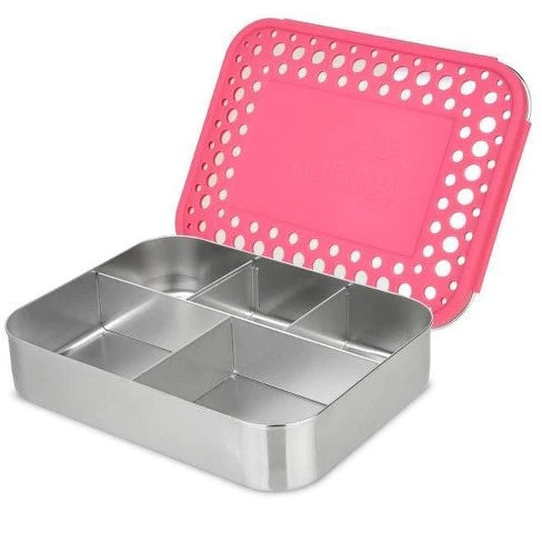 LunchBots - Large Cinco Bento Box | 5 Compartments | Pink