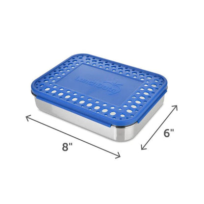LunchBots - Large Trio Bento Box | 3 Compartments | Blue