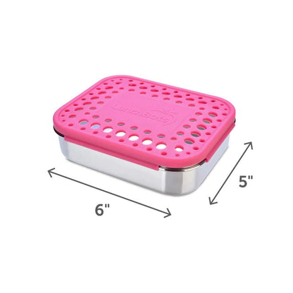 LunchBots - Large Trio Bento Box | 3 Compartments | Pink