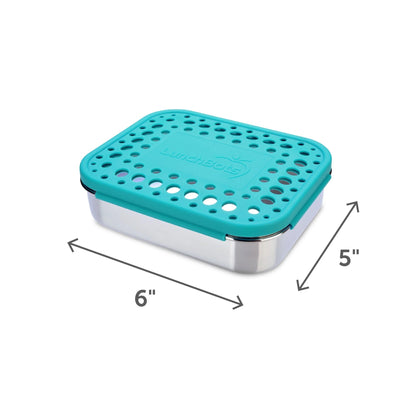 LunchBots - Medium Duo Bento Box | 2 Compartments | Aqua