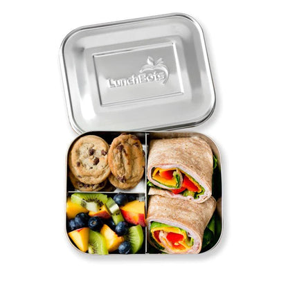 LunchBots - Medium Trio Bento Box | 3 Compartments | Aqua