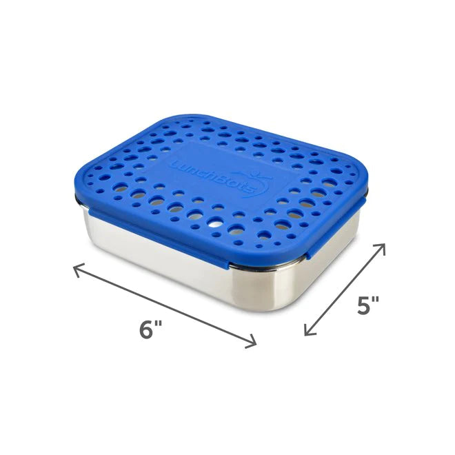 LunchBots - Medium Duo Bento Box | 2 Compartments | Blue LunchBots - Medium Duo Bento Box | 2 Compartments | Blue