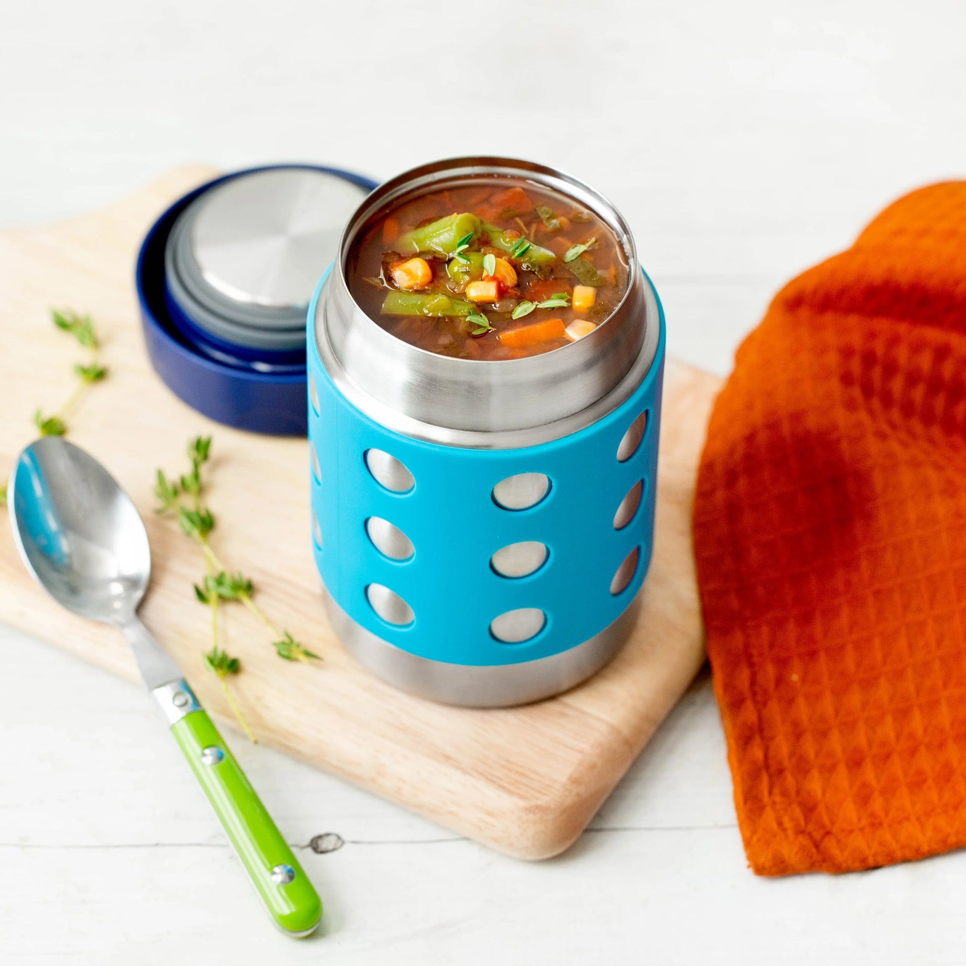 LunchBots - Thermal Cup | Stainless Steel | Aqua | 350ml LunchBots - Thermal Cup | Stainless Steel | Aqua | 350ml
