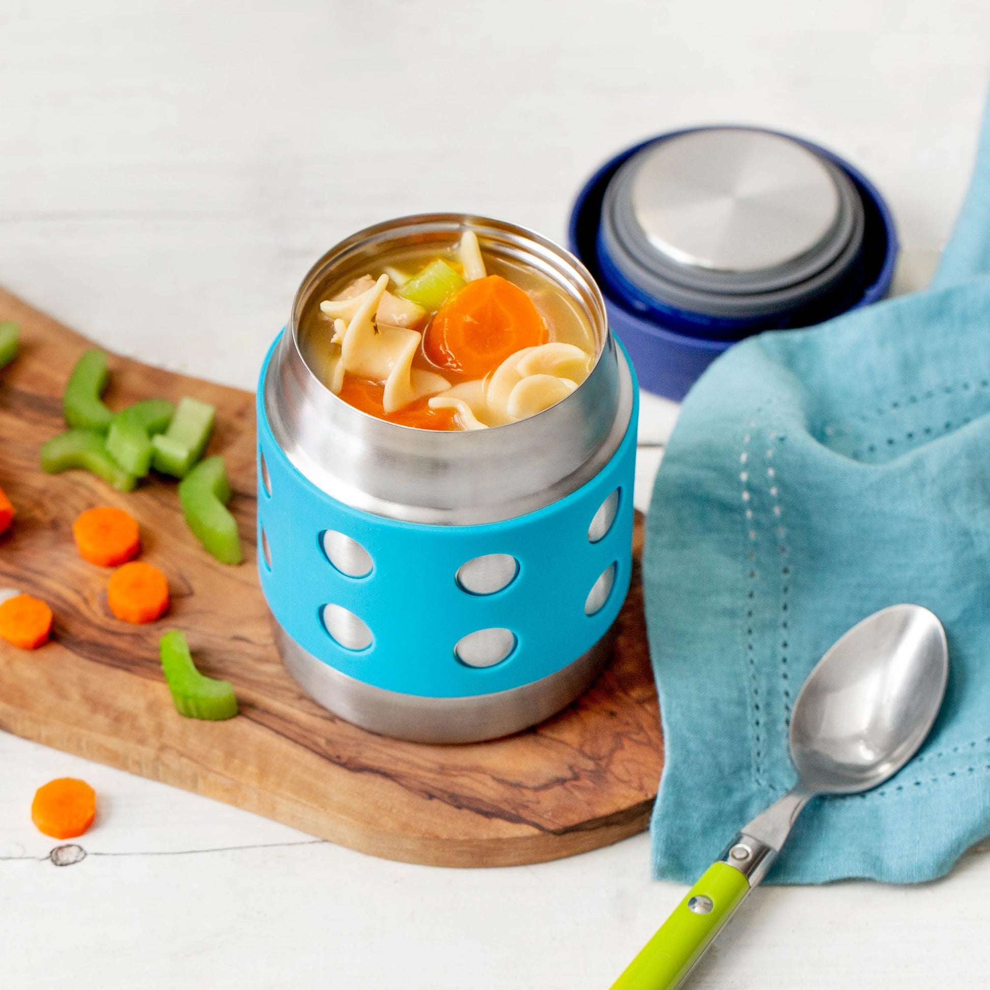 LunchBots - Thermal Cup | Stainless Steel | Navy-Orange | 236ml LunchBots - Thermal Cup | Stainless Steel | Navy-Orange | 236ml