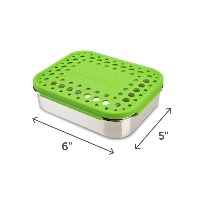 LunchBots - Large Trio Bento Box | 3 Compartments | Green