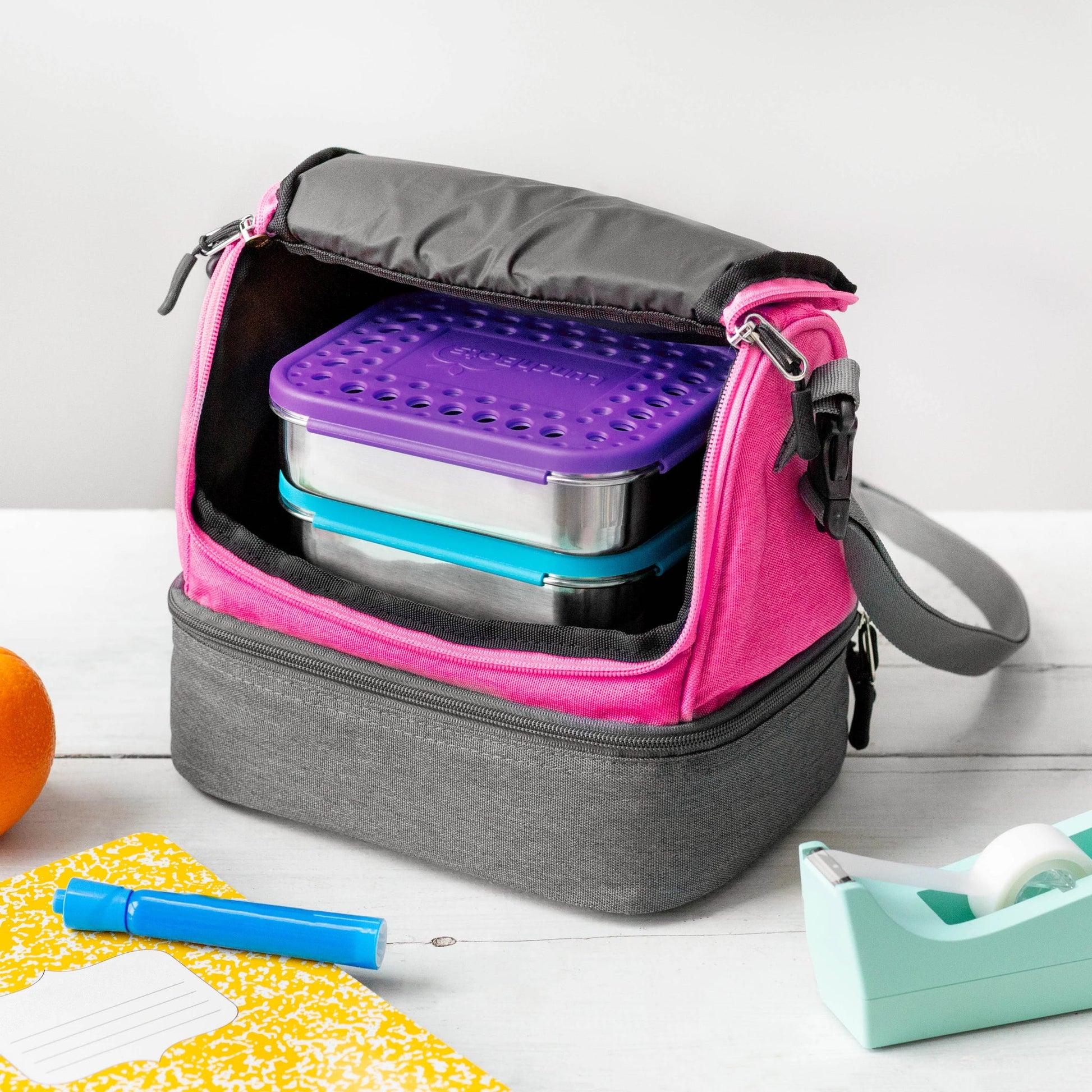 LunchBots - Duplex Bag - Pink LunchBots - Duplex Bag - Pink