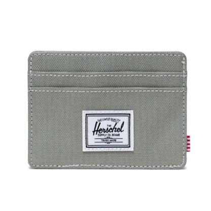 Herschel Charlie Cardholder in Seagrass/White Stitch - detail view