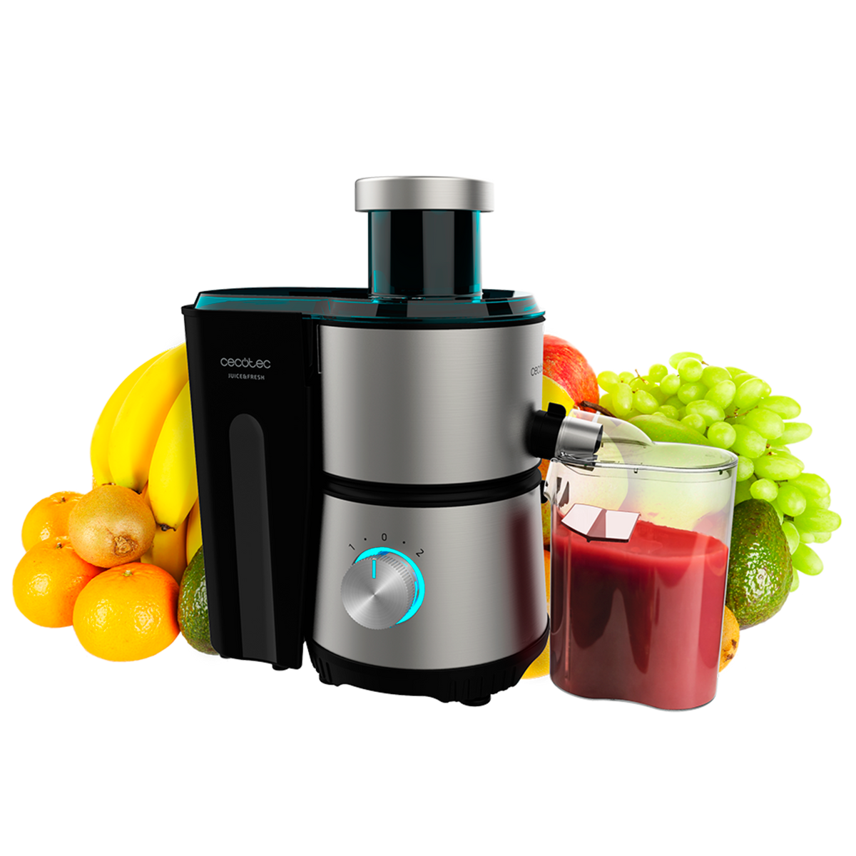 Cecotec - عصارة طرد مركزي Juice&Fresh 400 Titan Black | 400 واط