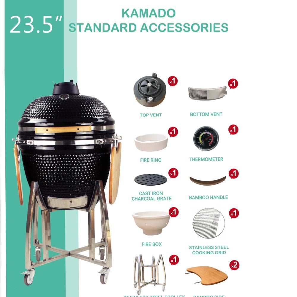 Kamado - Outdoor Ceramic Japanese Grill X-Large 23.5 Inch Kamado - Outdoor Ceramic Japanese Grill X-Large 23.5 Inch