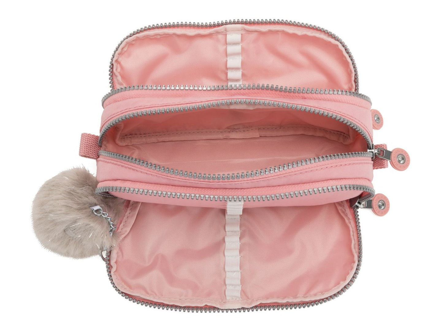 Kipling GITROY Large Pencase Bridal Rose - open view