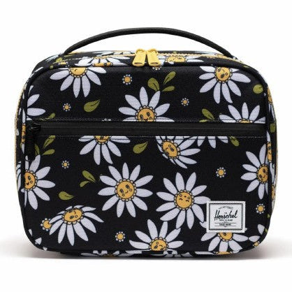 Herschel Pop Quiz Lunch Box Little Herschel in Daisy Days print, front view on white background