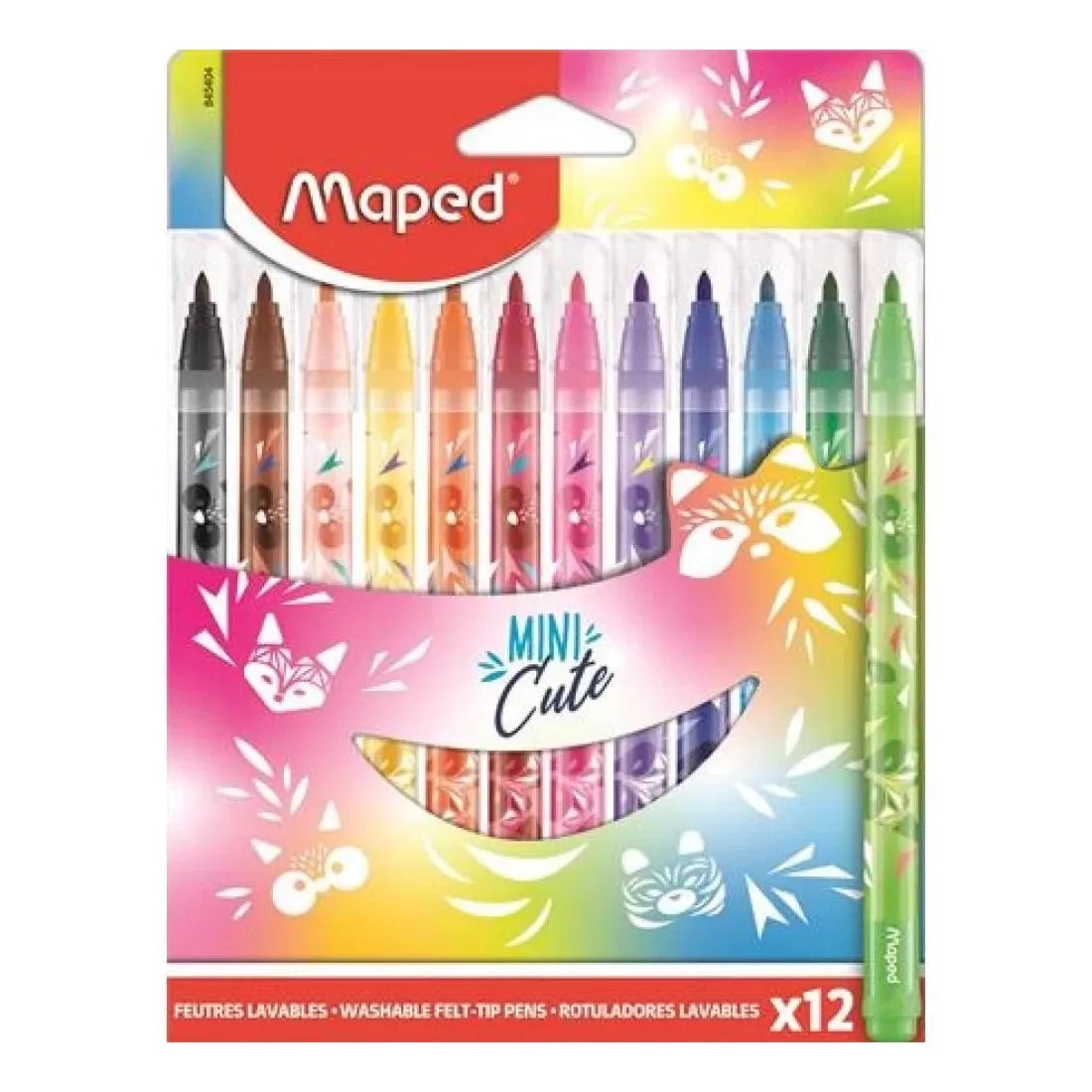 Maped - 12 Washable Felt pen | Mini Cute Maped - 12 Washable Felt pen | Mini Cute