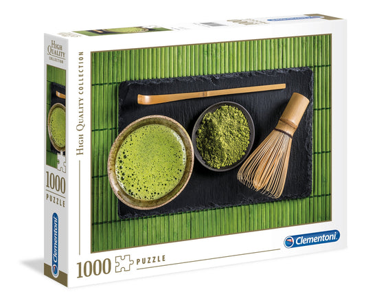 Clementoni Matcha Tea 1000 piece jigsaw puzzle box, matcha bowls and bamboo whisk — BambiniJO Jordan