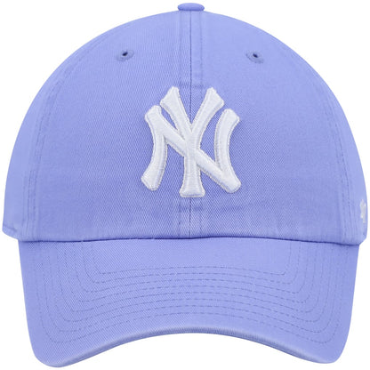 47 Brand New York Yankees Foundation Script Clean Up Cap Lavender - back view showing closure