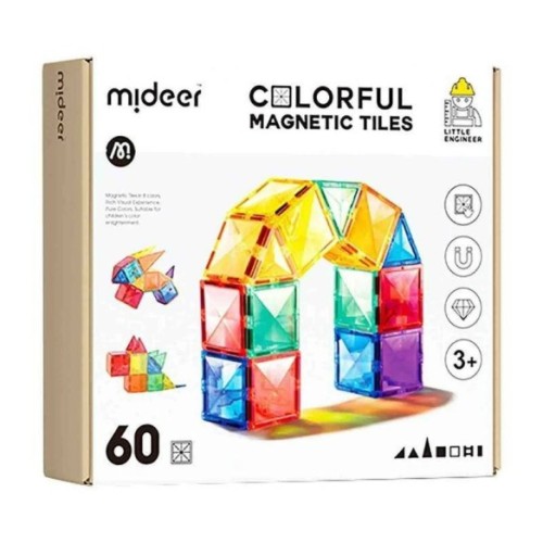 Mideer - Colorful Magnetic Tiles | 60pcs Mideer - Colorful Magnetic Tiles | 60pcs