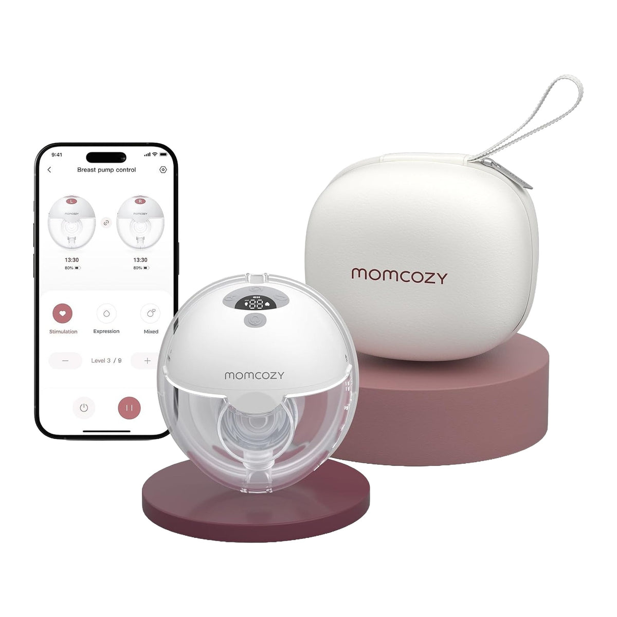 Momcozy M5 Smart Wearable Breast Pump | Gray | Single