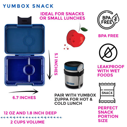 Yumbox - Snack Box | 3 Compartments | Clear | Monte Carol Navy