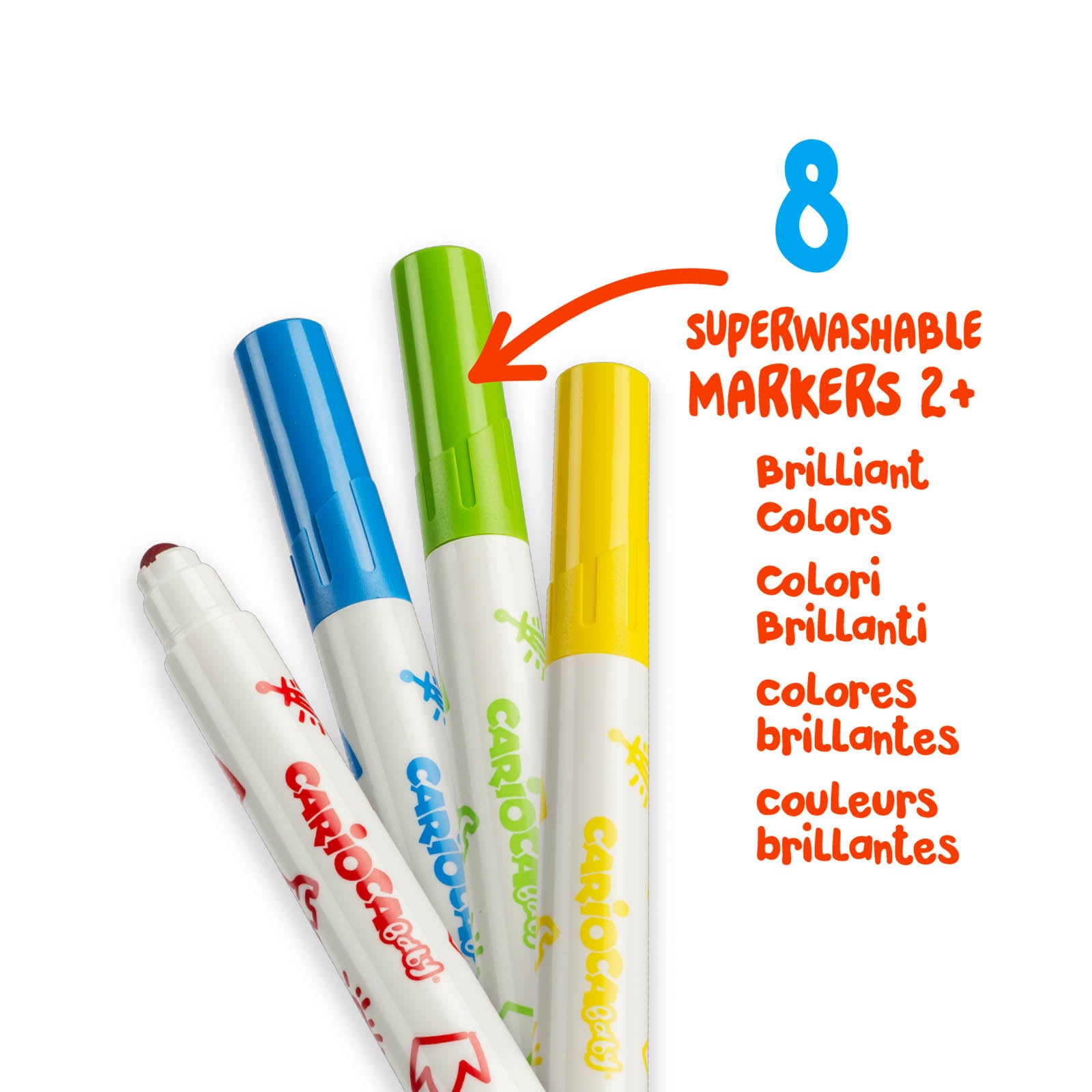 Carioca Baby - 8 Felt Tip Pens & Puzzle Cards Set | Robots Carioca Baby - 8 Felt Tip Pens & Puzzle Cards Set | Robots
