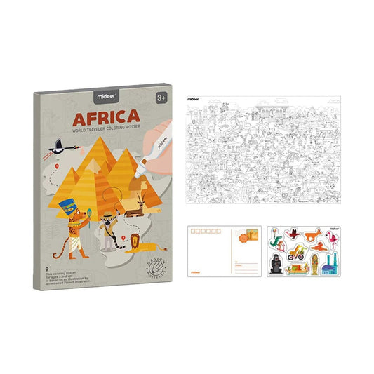 Mideer - World Traveler Coloring Poster Africa | 3-6Y