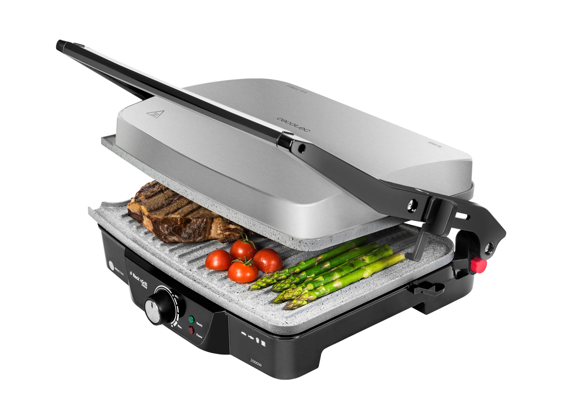 Cecotec - Rock'N Grill 2000 Electric Contact Grill | 180° Opening