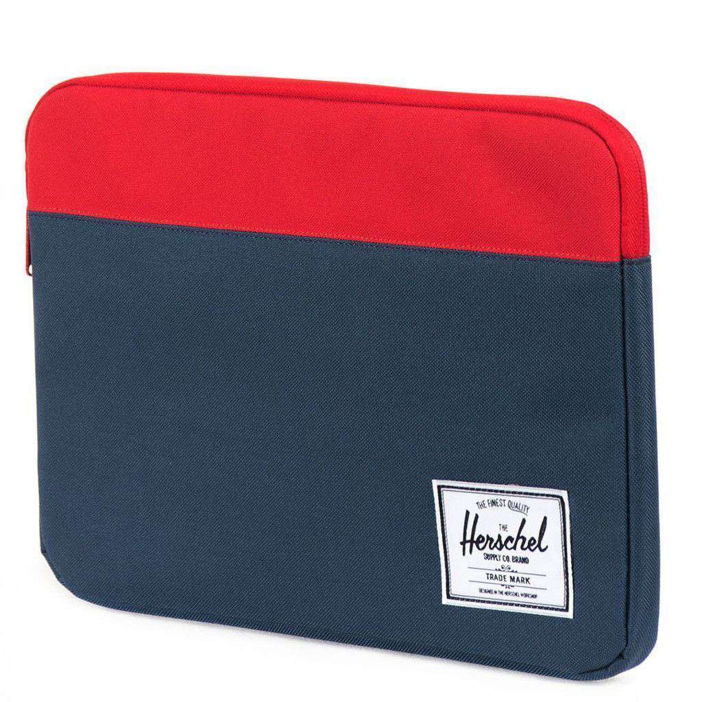 Herschel Anchor Laptop Sleeve Peacoat/Red 13 Inch - front view