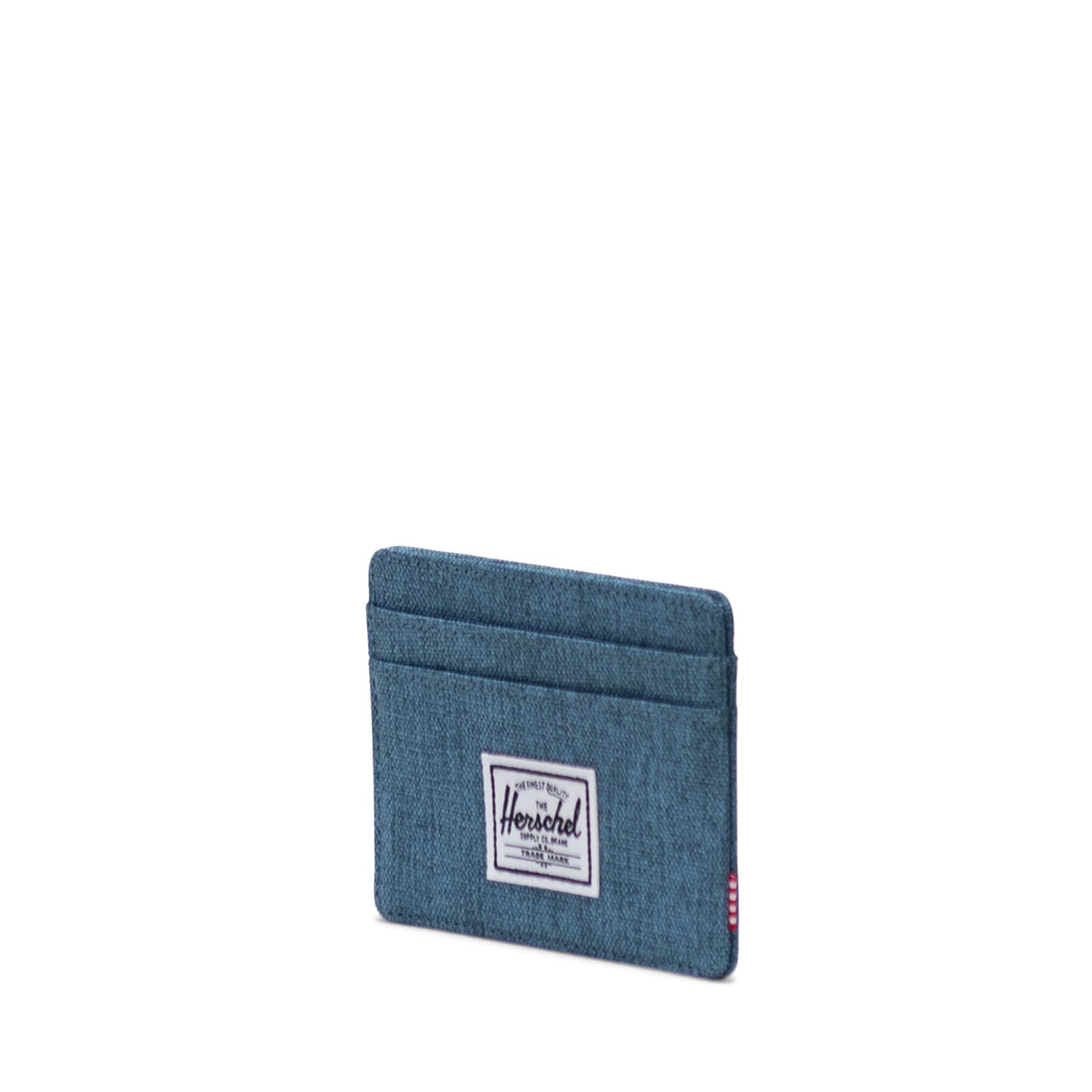 Herschel Charlie Cardholder in Copen Blue Crosshatch - detail view