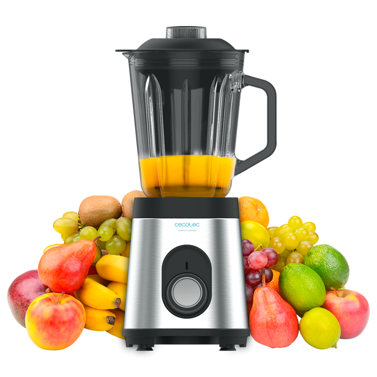 Cecotec - Power Black Titanium 1800MAX Inox Blender | 1.5L Glass Jar