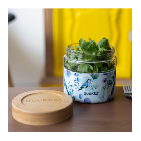 Quokka - Glass Food Jar with Silicone Cover Deli - BLUE NATURE