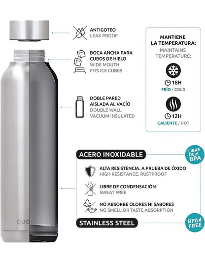 Quokka - Thermal Stainless Steel Bottle Solid, with Strap - 630ml