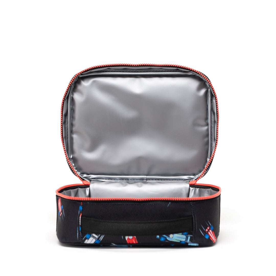 Herschel Pop Quiz Lunch Box Little Herschel Race Cars - open view